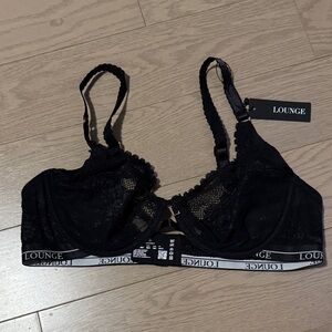 Black Lace Lounge “Liberty Balcony” Bra - 38C